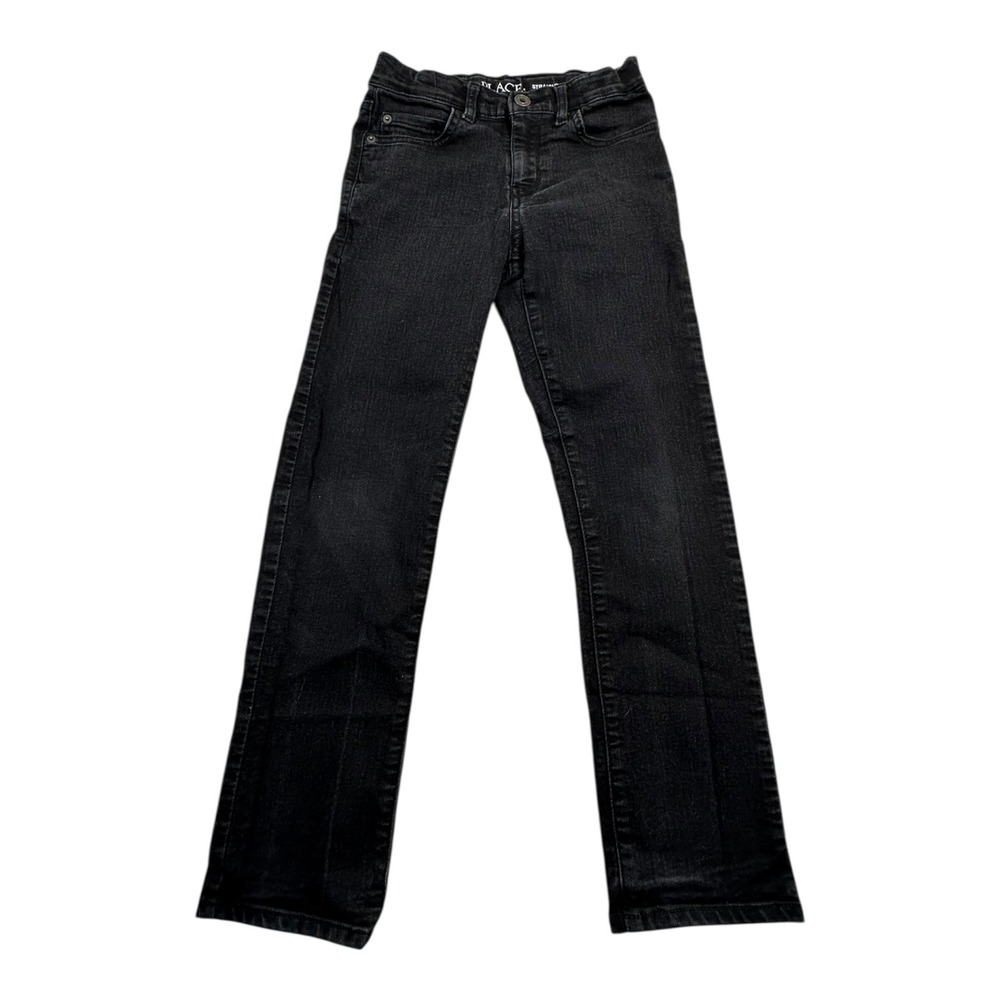 The Childrens Place Boys Straight Leg Jeans Black Size 8 Stretch Denim